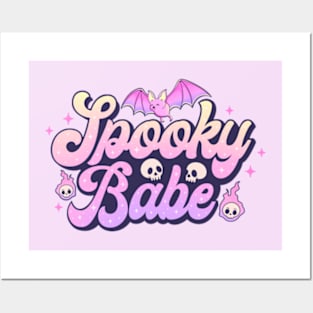 Spooky Babe Cute Pink Halloween Posters and Art